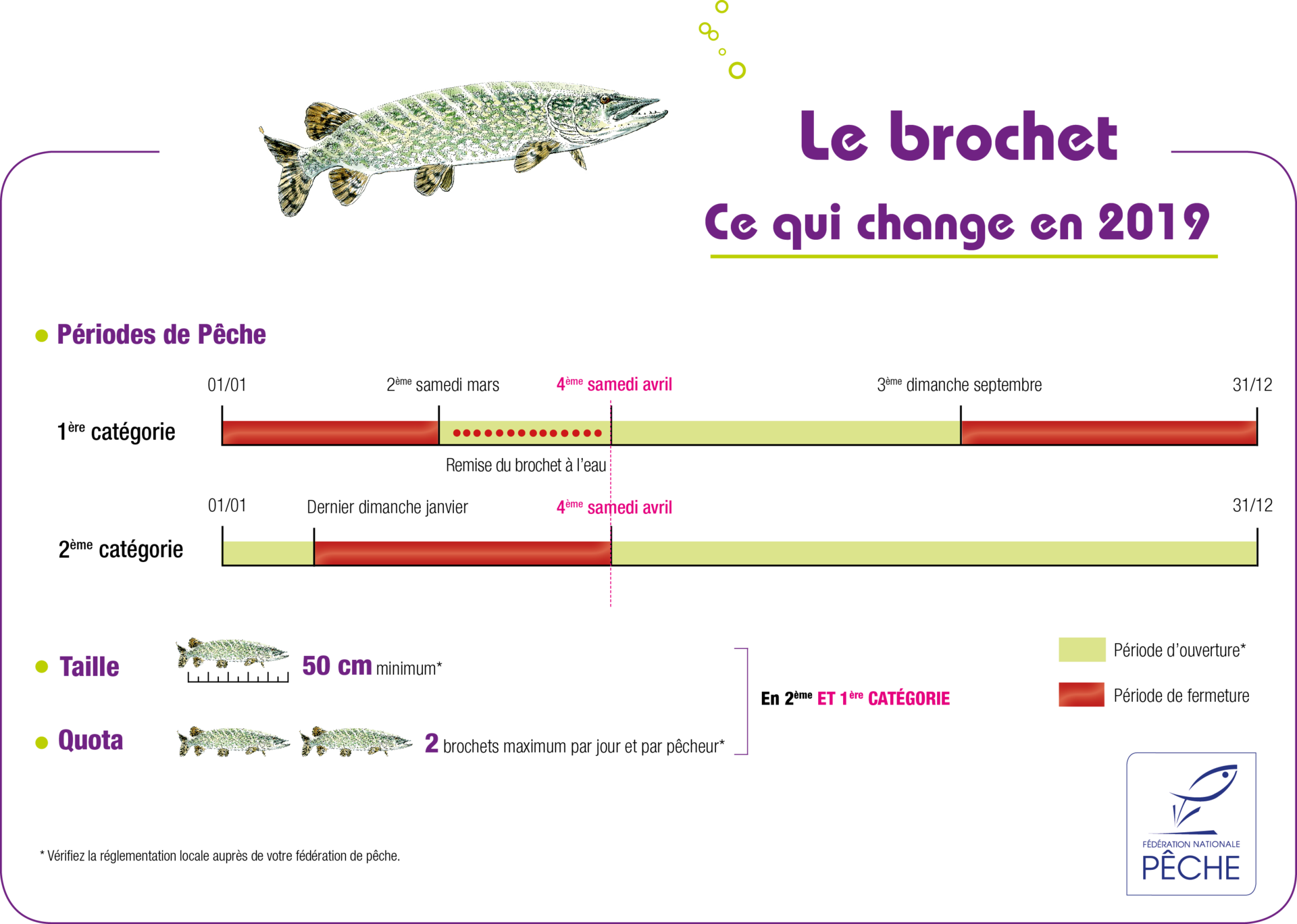 C'est officiel : ouverture du brochet le 27 avril 2019 ! - Fédération  Nationale de la Pêche en France